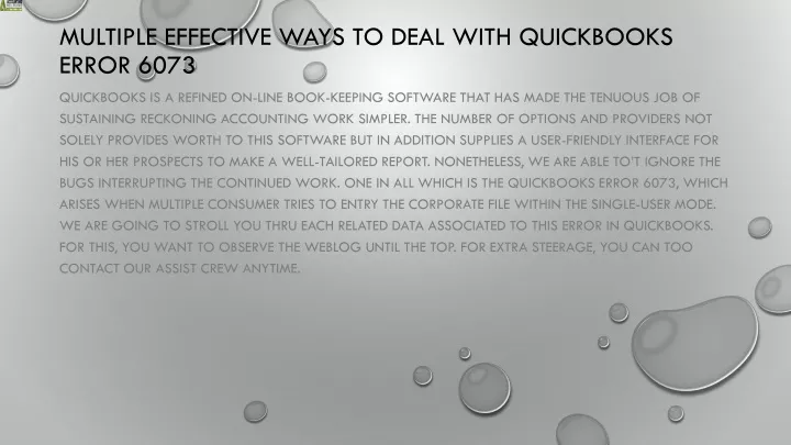 multiple effective ways to deal with quickbooks error 6073