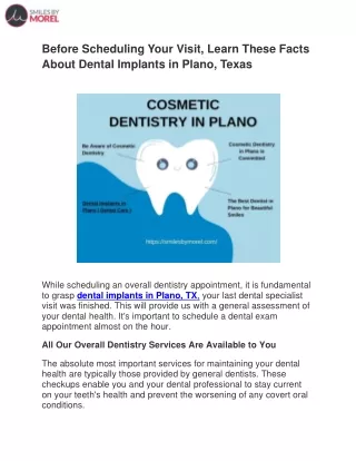 Before Scheduling Your Visit, Learn These Facts About Dental Implants in Plano, Texas