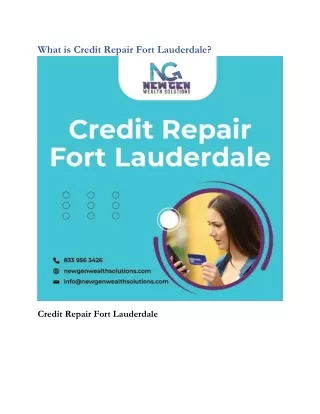 What is Credit Repair Fort Lauderdale
