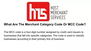 what are the merchant category code or mcc code