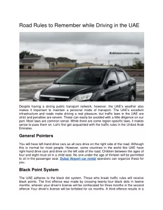 road rules to remember while driving in the uae
