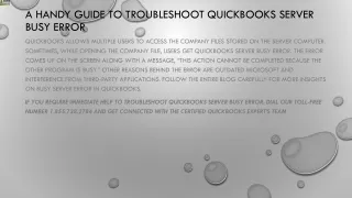 a handy guide to troubleshoot quickbooks server busy error