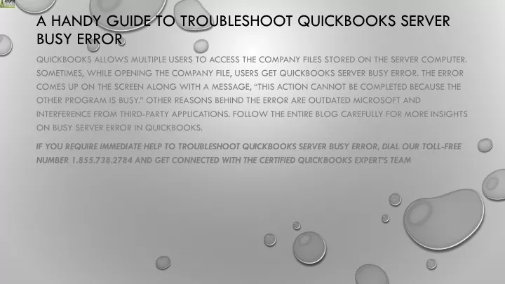 a handy guide to troubleshoot quickbooks server busy error