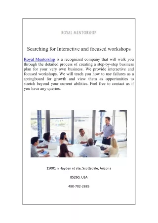 searching for interactive and focused workshops