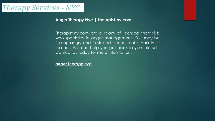 anger therapy nyc therapist ny com