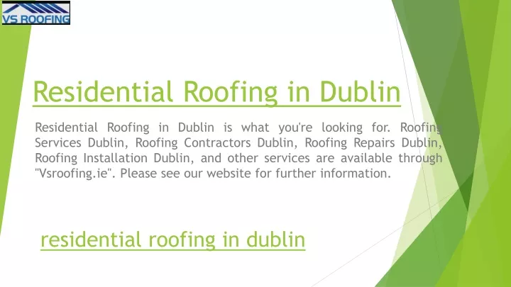 residential roofing in dublin