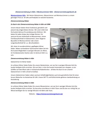 zimmervermietung in k ln monteurzimmer