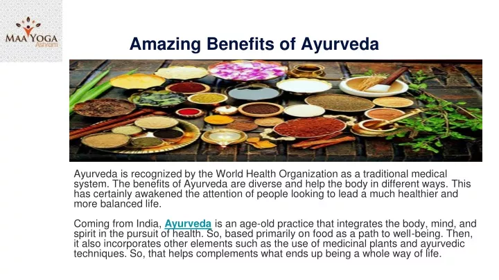 PPT - Amazing Benefits Of Ayurveda Lifestyle PowerPoint Presentation ...