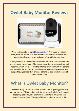 Owlet Baby Monitor Reviews