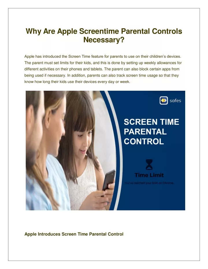 why are apple screentime parental controls