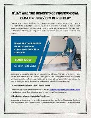 What are the Benefits of Professional Cleaning Services in Suffolk