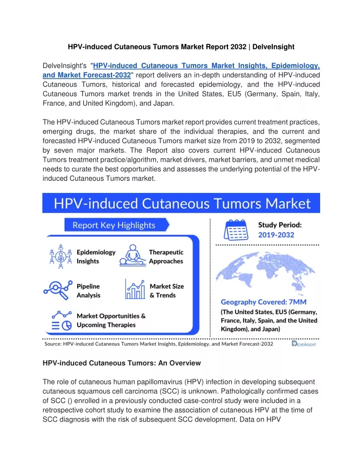 hpv induced cutaneous tumors market report 2032