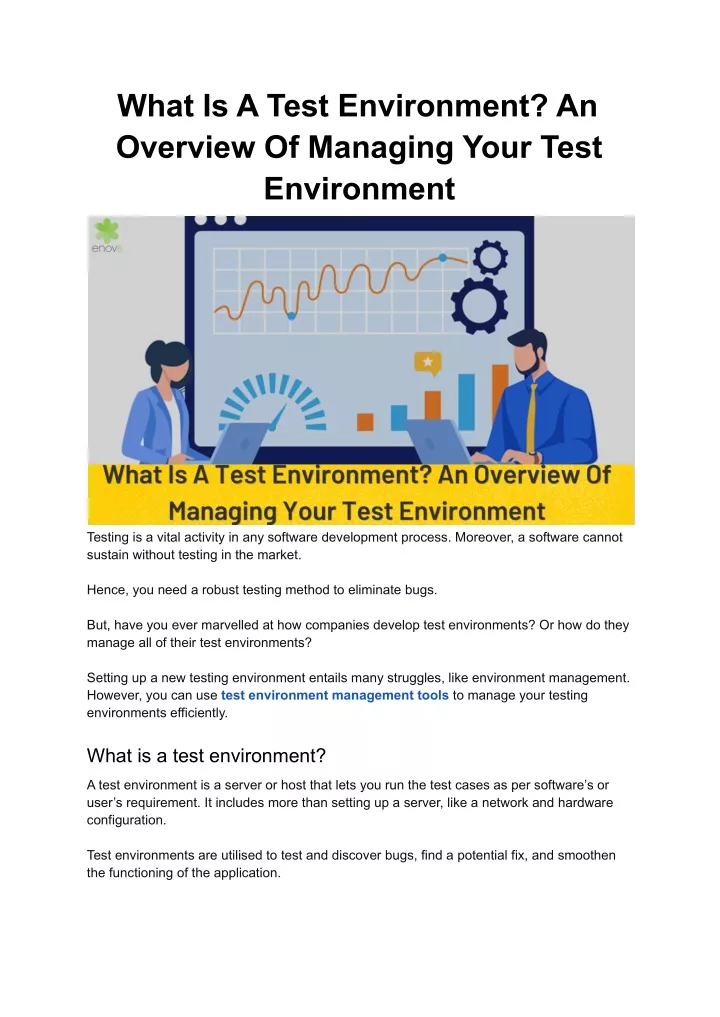 what is a test environment an overview