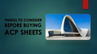things to consider before buying acp sheets