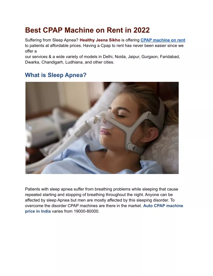 best cpap machine on rent in 2022