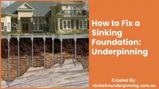How to Fix a Sinking Foundation Underpinning