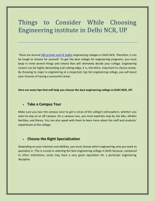 things to consider while choosing engineering