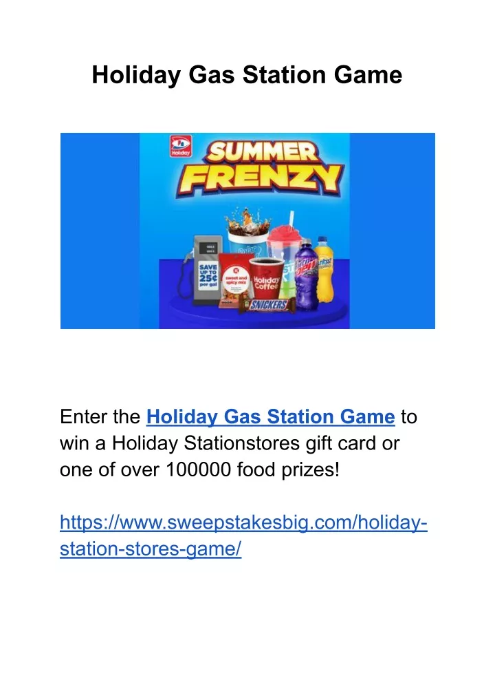 PPT Holiday Gas Station Game PowerPoint Presentation, free download
