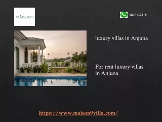 For rent luxury villas in Anjuna