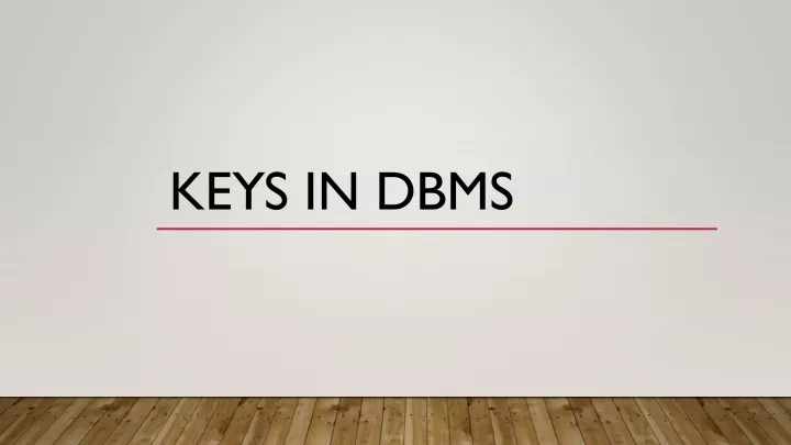 keys in dbms
