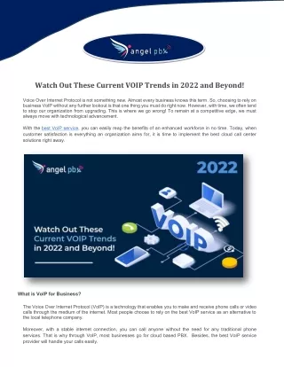 Watch Out These Current VOIP Trends in 2022 and Beyond!