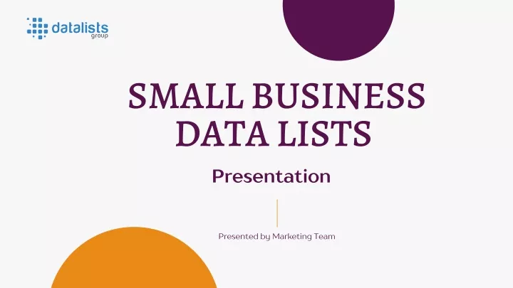 small business data lists presentation