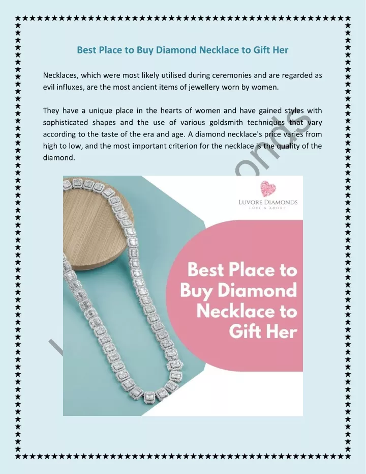 best place to buy diamond necklace to gift her