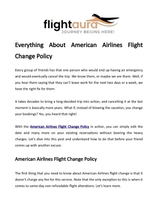 everything about american airlines flight