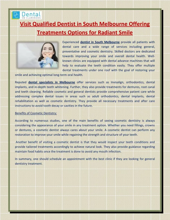 visit qualified dentist in south melbourne