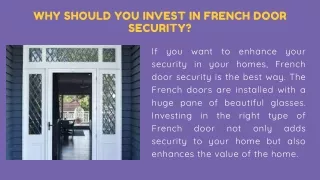 Why Should You Invest in French DoorSecurity?