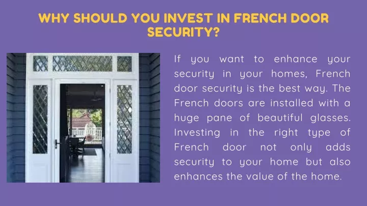 why should you invest in french door security