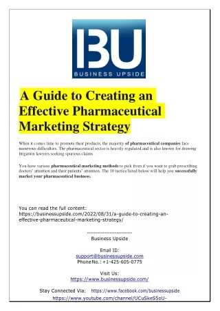 a guide to creating an effective pharmaceutical