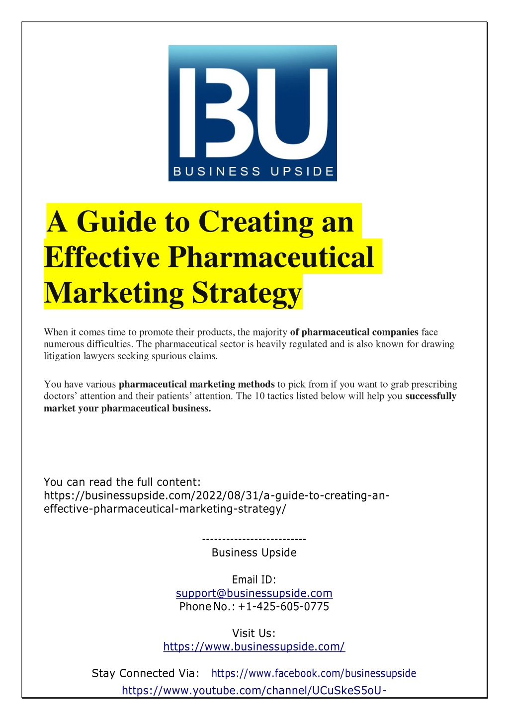 PPT - A Guide to Creating an Effective Pharmaceutical Marketing ...