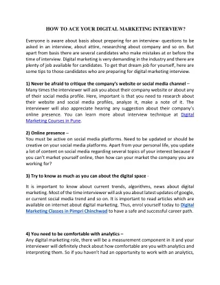 how to ace your digital marketing interview