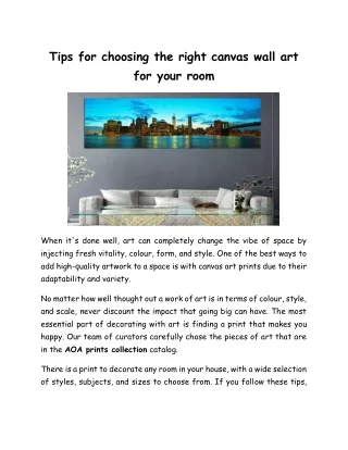 tips for choosing the right canvas wall