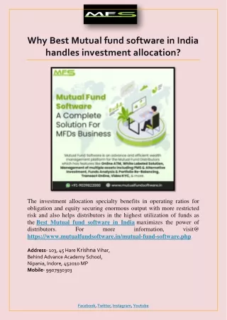 why best mutual fund software in india handles