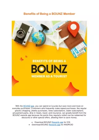 b benefits enefits o of being a bounz f being
