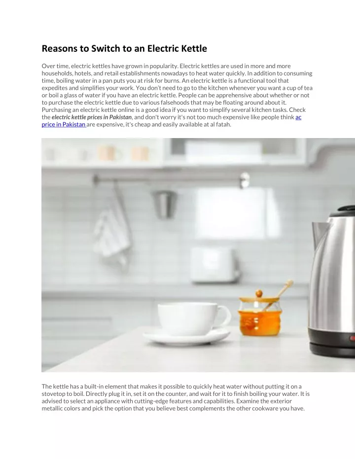 reasons to switch to an electric kettle