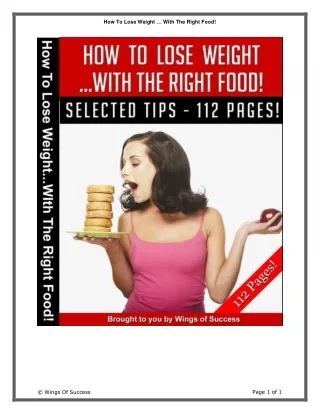 how to lose weight with the right food