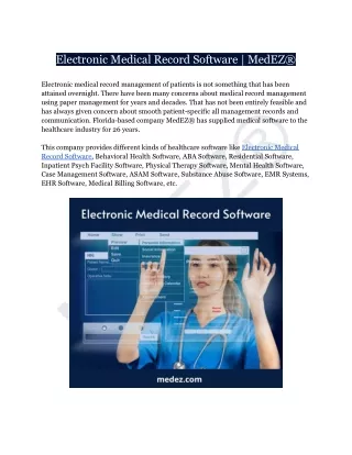 Electronic Medical Record Software