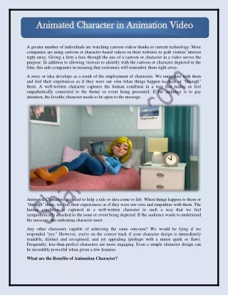 animated character in animation video animated