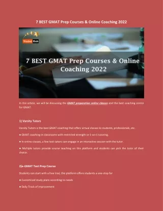 GMAT preparation online classes in Delhi, Mumbai, Chennai, Bangalore