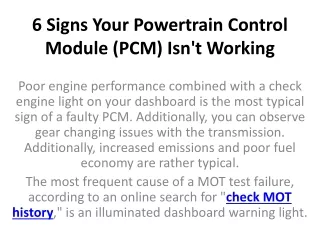 6 signs your powertrain control module pcm isn t working