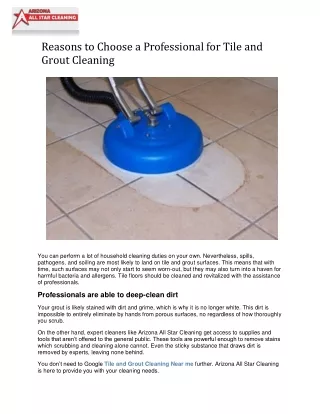 Reasons to Choose a Professional for Tile and Grout Cleaning