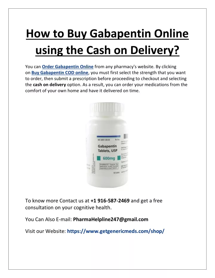 how to buy gabapentin online using the cash