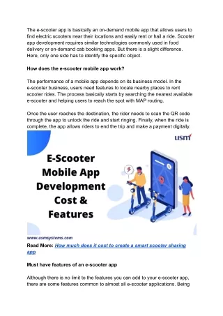 the e scooter app is basically an on demand