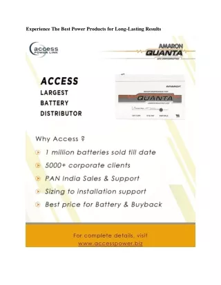 Experience The Best Power Products for Long-Lasting Results