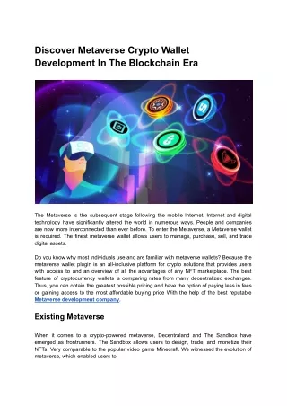discover metaverse crypto wallet development