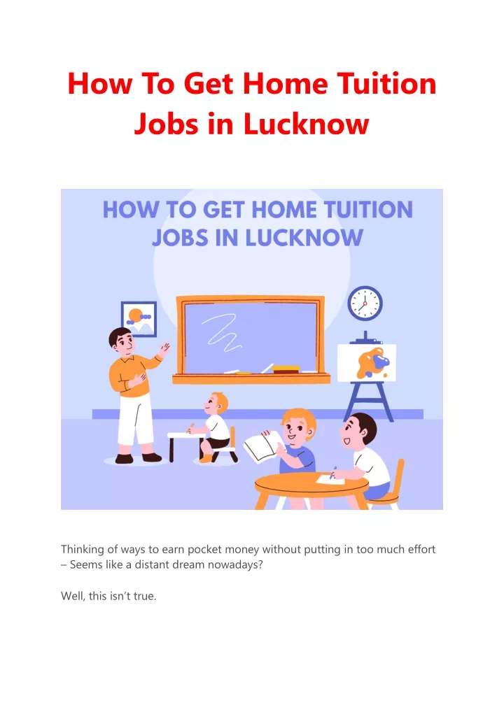 how to get home tuition jobs in lucknow