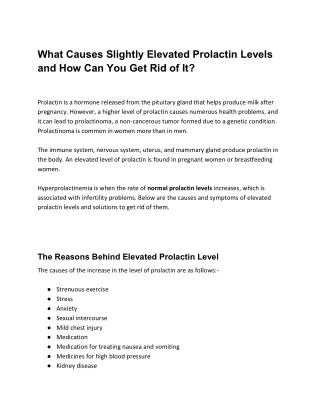 what causes slightly elevated prolactin levels